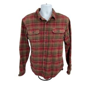 Orvis Plaid Flannel Shirt Long Sleeve‎ Button Up size LARGE #1215